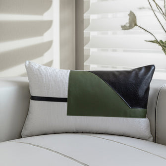 Green Leather Patch Waist Pillowcase (Set of 2)