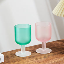 Frosted Sunset Green Wine Cups (SET OF 2)