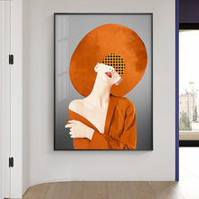 Gorgeous orange hat women painting