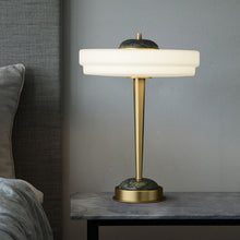 Green Marble and Golden Base Table Lamp