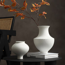 White Klein Blue Dotted Ceramic Vase