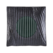 Green Black Shallow Square Plate