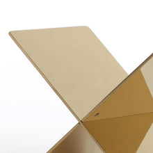 Golden stainless steel magazine rack |  - Decorfur