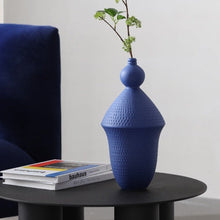 White Klein Blue Dotted Ceramic Vase