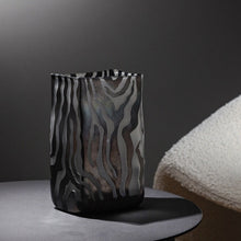 Zebra Stripped Glass Vase