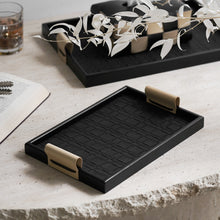 Black and Beige Woven Tray