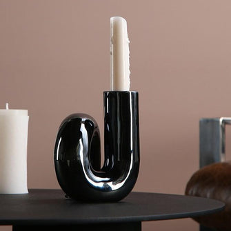 Abstract curved candle holder |  - Decorfur