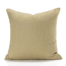 Beige Yellow Silver Line Pillow Cover  (Set of 2)