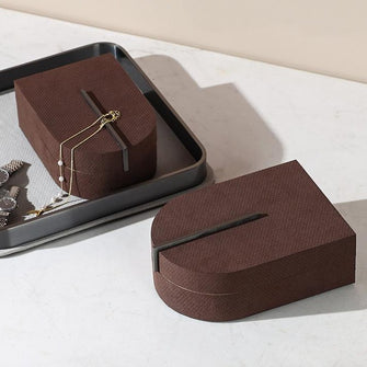 Dark Brown Curved Metal Jewelry Box | JEWELLERY BOXES - Decorfur