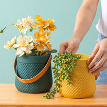 Cross Ribbed Handle Cement Planter