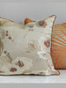 Orange and Beige Flower Embroidered Pillow Cover (Set of 2)