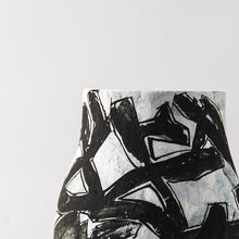 Abstract Scribble Black and White Vase