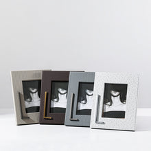 Herringbone leather textured photo frames