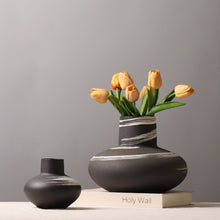 Black Big Bottom Vase
