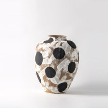 Hand Painted Black Spotted Brown Vase