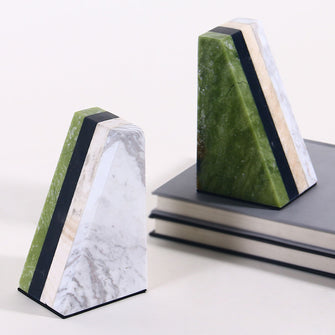 Four-Color Mosaic Marble Bookend