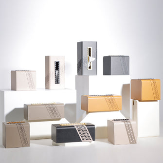 Leather Geometric Design Tissue Boxes