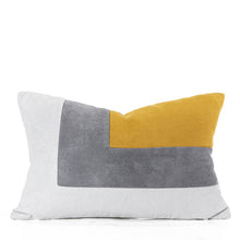 Yellow Grey White Pillow Cover (Set of 2)
