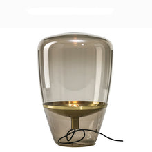Post modern glass / gold table lamp