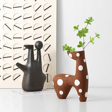 Abstract Animal Brown and Black Vase