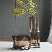 Brown Glass Flower Vase
