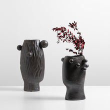 Wabi Sabi Metal Glazed Black Vase