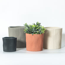 Wavy Ribbed Cement Planter
