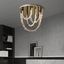 Natural Crystal Golden Chandelier