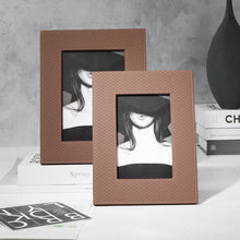 Modern luxury tan leather picture frame