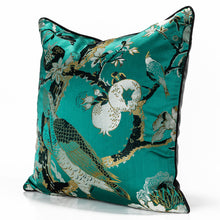 Green Flowers and Birds Cushion Cover (Set of 2)