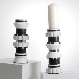 Black and White Candle Holder