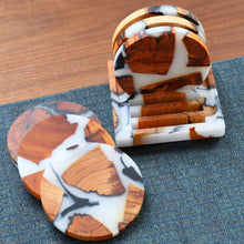 Pine Wood and White Resin Coaster