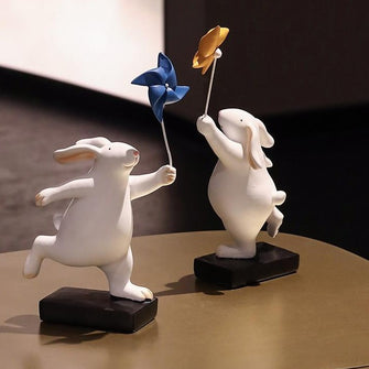 Windmill White Rabbit Decor | Vase - Decorfur