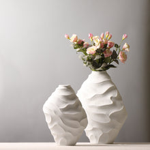 Irregular Textured White Vase