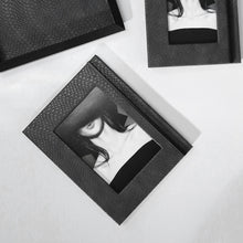 Black Leather Black Metal Strip Photo Frame