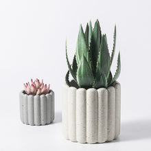 Fluted Cement Vase | PLANTER - Decorfur