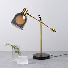 Grey Glass Orb Metal Table Lamp | light - Decorfur