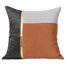 Orange Black Golden Line Pillow Cover