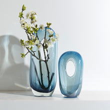 Oval Blue Glass Vase