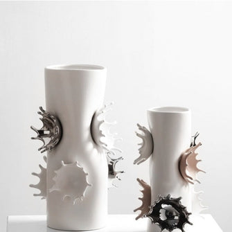 Water Splash White Vase