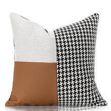 Orange Black and White Patch Cushion Cover
