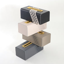 Leather Geometric Design Tissue Boxes