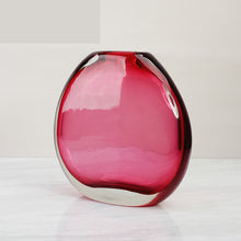 Ombré Red Oval Crystal Vase