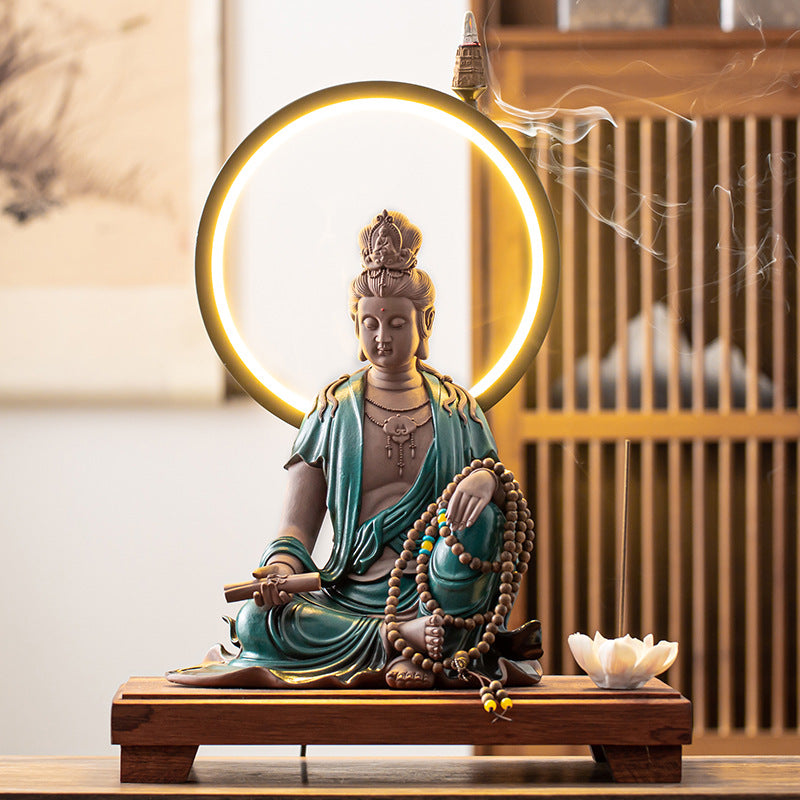 zen style buddha lamp / incense holder | buddha decor - Decorfur